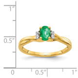 14k Diamond and Oval Emerald Ring - RM-F5395EA3-6953