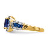 14k Diamond and Oval Sapphire Ring - RM-3685A3C0-4811