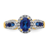 14k Diamond and Oval Sapphire Ring - RM-3685A3C0-4811