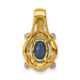 14k Diamond and Sapphire Fancy Oval Pendant