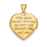 14k Diamond Claddagh with Poem on Reverse 18mm Heart Locket