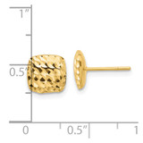 14K Diamond Cut Square Post Earrings