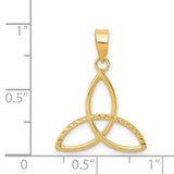 14K Diamond Cut Trinity Pendant