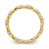 14k Diamond Fancy Bamboo Ring