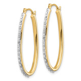 14k Diamond Fascination Oval Twist Hoop Earrings