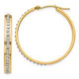 14k Diamond Fascination Round Hinged Hoop Earrings - DF-820FE6D7-7144