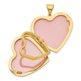 14k Diamond Floral  21mm Heart Family Locket Holds 4 Photos