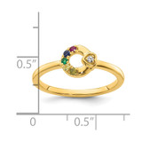 14k Diamond Heart w/ 5 Birthstone Mother's Circle Ring Semi-mount