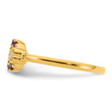 14k Diamond Heart w/8 Birthstone Mother's Circle Ring Semi-mount