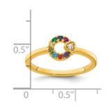 14k Diamond Heart w/8 Birthstone Mother's Circle Ring Semi-mount
