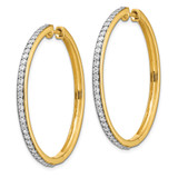 14k Diamond Hinged Hoop Earrings - EM-829045AC-4194