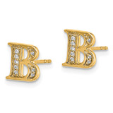 14k Diamond Initial B Earrings