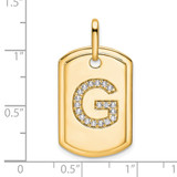 14K Diamond Initial G Dog Tag Charm