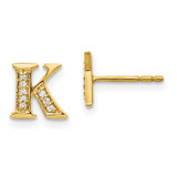 14k Diamond Initial K Earrings
