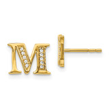 14k Diamond Initial M Earrings