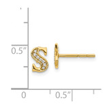 14k Diamond Initial S Earrings