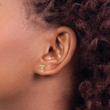 14k Diamond Initial T Earrings