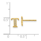 14k Diamond Initial T Earrings