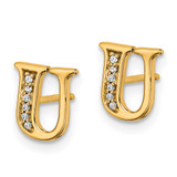 14k Diamond Initial U Earrings