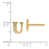 14k Diamond Initial U Earrings