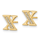 14k Diamond Initial X Earrings