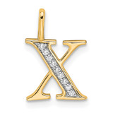 14k Diamond Initial X Pendant