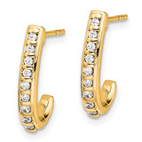 14k Diamond J-Hoop Post Earrings - EM-065505C3-6602