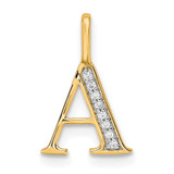 14K Diamond Letter A Initial Pendant - PM-1B8E6C70-6955