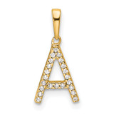 14K Diamond Letter A Initial Pendant - PM-712F491F-5976