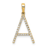14K Diamond Letter A Initial Pendant - PM-9F8CB5B7-5726