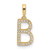 14K Diamond Letter B Initial Pendant - PM-1EBB792D-4454