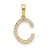 14K Diamond Letter C Initial Pendant - PM-C78F8065-3104