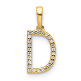 14K Diamond Letter D Initial Pendant - PM-69D04441-2534