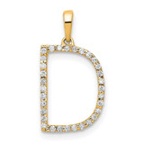 14K Diamond Letter D Initial Pendant - PM-9B34478C-2621