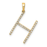 14K Diamond Letter H Initial Pendant - PM-1D3E212D-5340