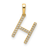 14K Diamond Letter H Initial Pendant - PM-3482C7EC-9067