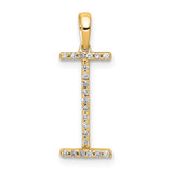 14K Diamond Letter I Initial Pendant - PM-960C7114-4674