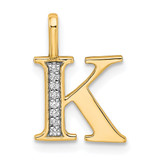 14k Diamond Letter K Initial Pendant - PM-B705B62C-6293