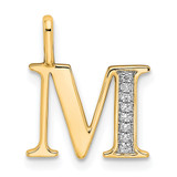 14k Diamond Letter M Initial Pendant - PM-0E8D1D08-2989