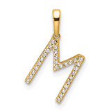 14K Diamond Letter M Initial Pendant - PM-F63CA09E-2878