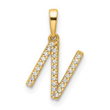 14K Diamond Letter N Initial Pendant - PM-7EA6359B-6683