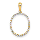 14K Diamond Letter O Initial Pendant - PM-ED14B2A5-7188