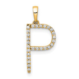 14K Diamond Letter P Initial Pendant - PM-7EE0FFD2-1675
