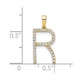 14K Diamond Letter R Initial Pendant - PM-FDD82EA7-9736
