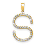 14K Diamond Letter S Initial Pendant - PM-6FDC0E74-5387