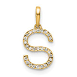14K Diamond Letter S Initial Pendant - PM-E389C7D4-9532