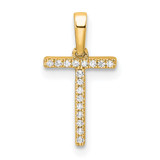 14K Diamond Letter T Initial Pendant - PM-BAAB19F0-3577