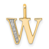 14k Diamond Letter W Initial Pendant - PM-4EC10314-6989