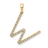 14K Diamond Letter W Initial Pendant - PM-9F2FAB3E-6263