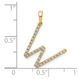 14K Diamond Letter W Initial Pendant - PM-9F2FAB3E-6263